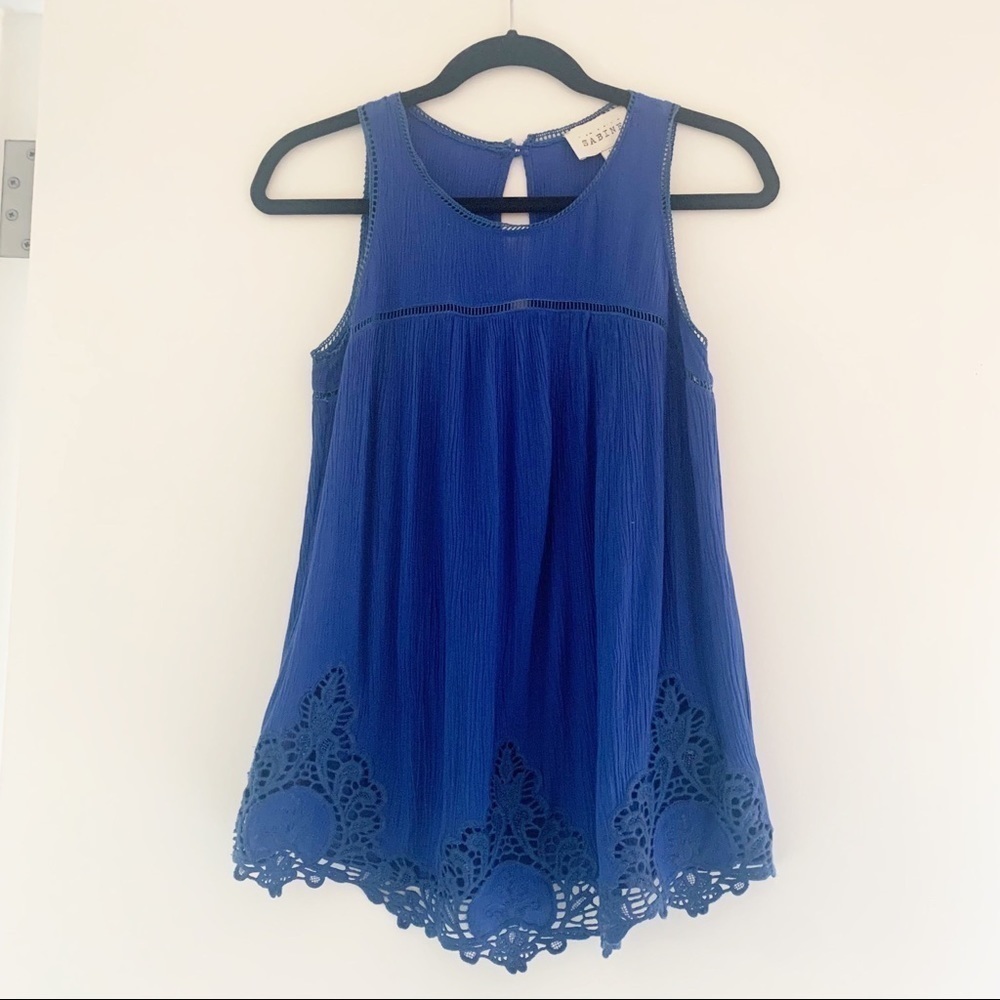 SABINE Royal blue flowy tank Size small